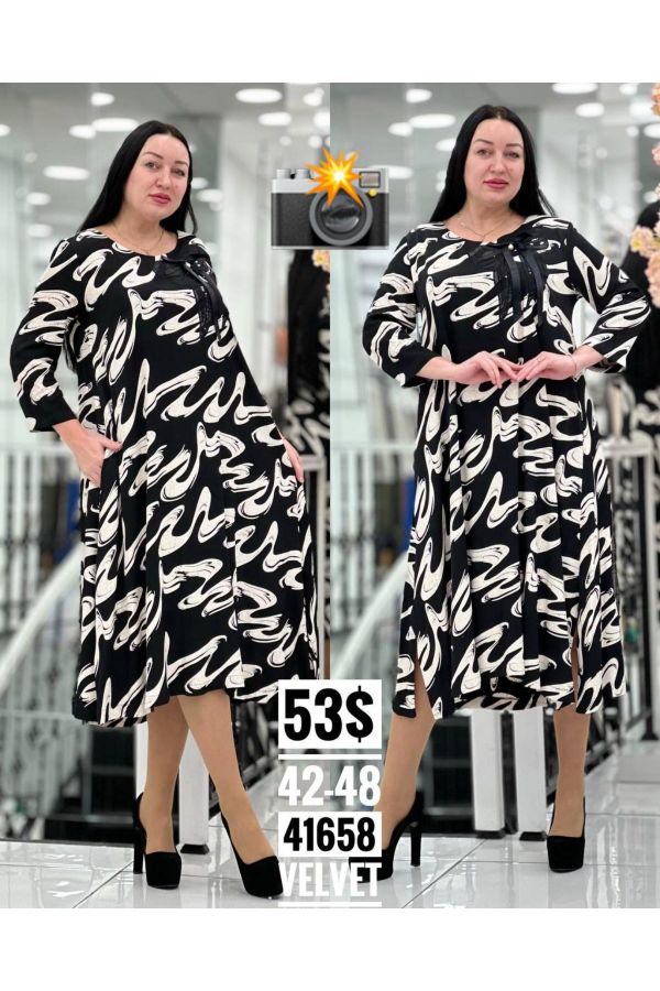 Velvet 41658xl SIYAH Büyük Beden Kadın Elbise resmi