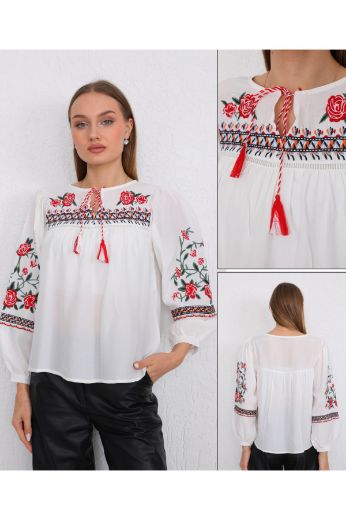 Picture of ES-Q E1193 WHITE Women Blouse