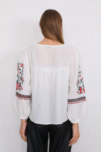 Picture of ES-Q E1193 WHITE Women Blouse