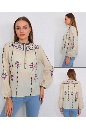 Picture of ES-Q E5139 BEIGE Women Blouse