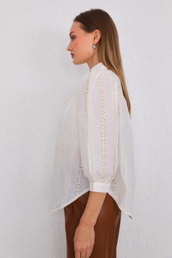 Picture of ES-Q E5018 ECRU Women Blouse