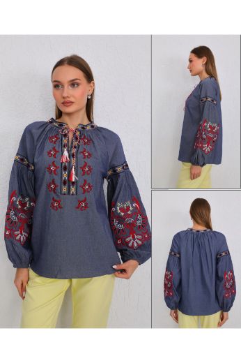 Picture of ES-Q E2435 DARK GREY Women Blouse