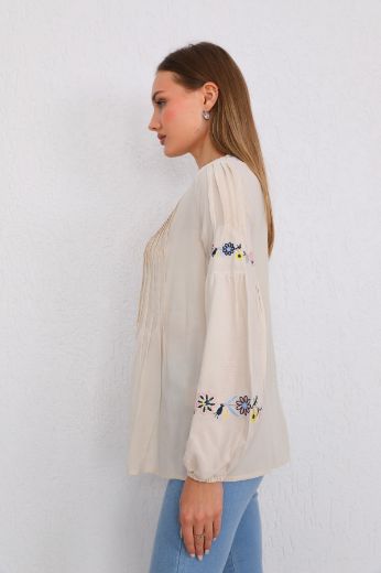 Picture of ES-Q E2228-1 BEIGE Women Blouse