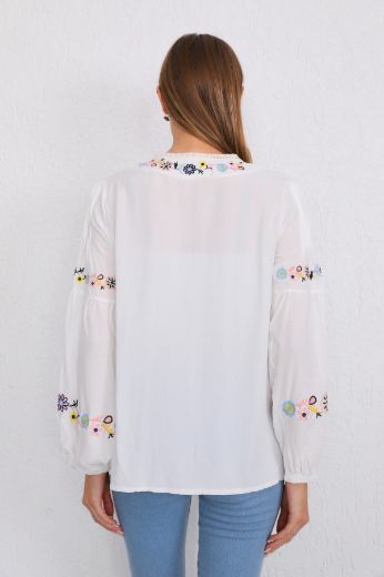 Picture of ES-Q E2228 WHITE Women Blouse