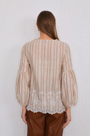 Picture of ES-Q E1853 BEIGE Women Blouse