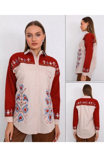 Picture of ES-Q E2688-1 BRICK Women Shirt