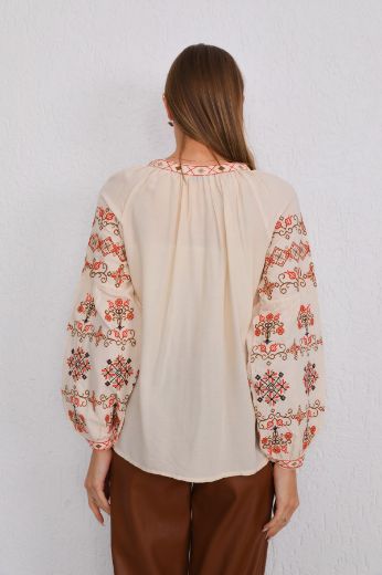 Picture of ES-Q E2242 BEIGE Women Blouse