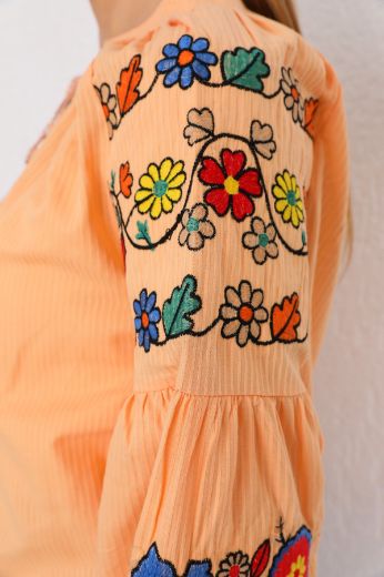 Picture of ES-Q E1791 ORANGE Women Blouse