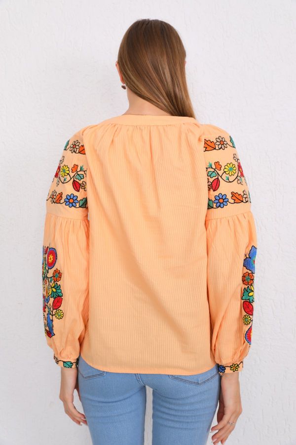 Picture of ES-Q E1791 ORANGE Women Blouse