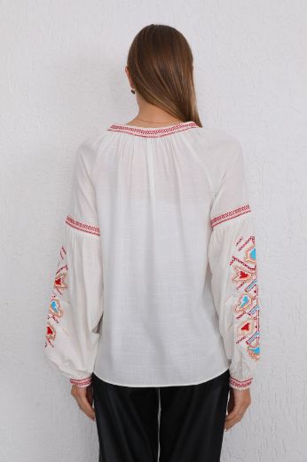 Picture of ES-Q E5525 WHITE Women Blouse