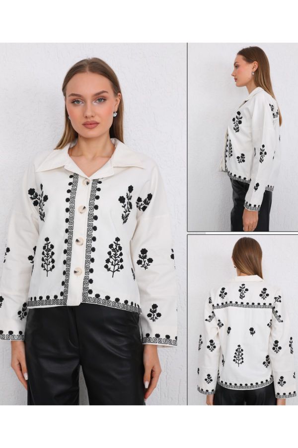 Picture of ES-Q E2484 WHITE Women Blouse