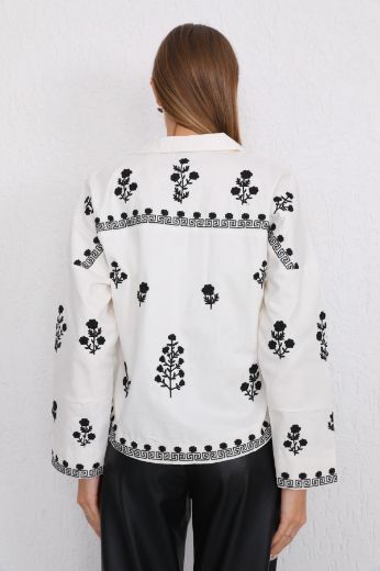 Picture of ES-Q E2484 WHITE Women Blouse