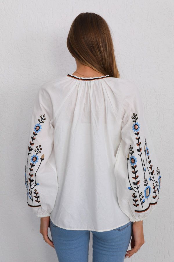 Picture of ES-Q E5321 WHITE Women Blouse