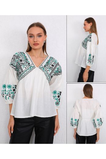 Picture of ES-Q E5270 WHITE Women Blouse