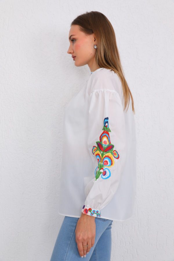 Picture of ES-Q E5184 WHITE Women Blouse