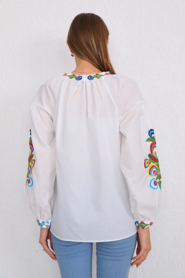 Picture of ES-Q E5184 WHITE Women Blouse