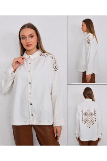 Picture of ES-Q E5572 WHITE Women Blouse