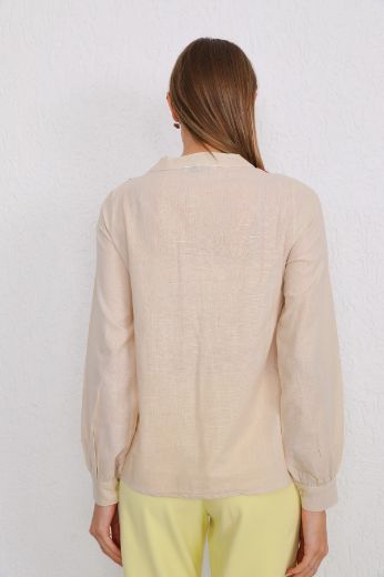 Picture of ES-Q E5142 BEIGE Women Blouse