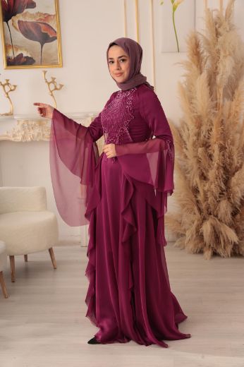 Picture of Tuana Life 16245 DARK MAROON Women Evening Gown