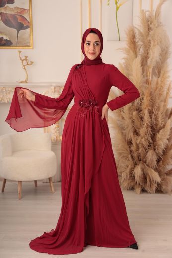 Picture of Tuana Life 17500 BURGUNDY Women Evening Gown