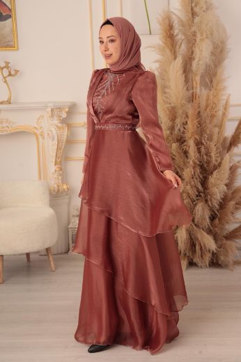 Picture of Tuana Life 18425 CAMEL Women Evening Gown