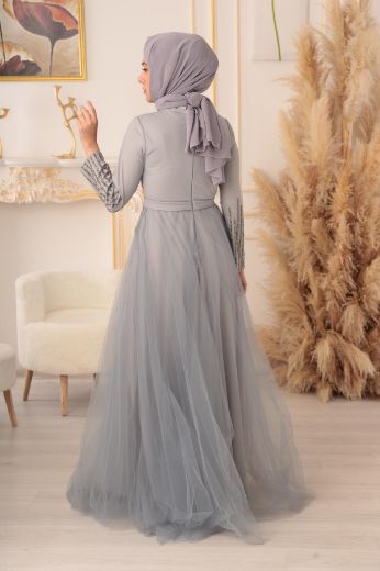Picture of Tuana Life 12550 GREY Women Evening Gown