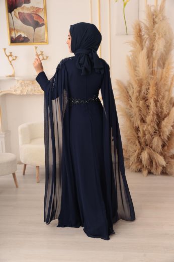 Picture of Tuana Life 16184 NAVY BLUE Women Evening Gown