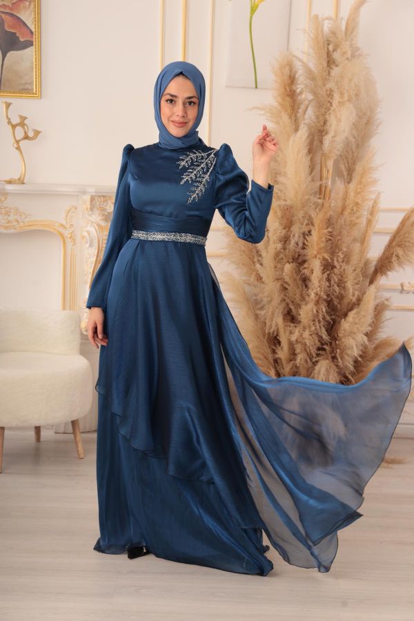 Picture of Tuana Life 18210 NAVY BLUE Women Evening Gown