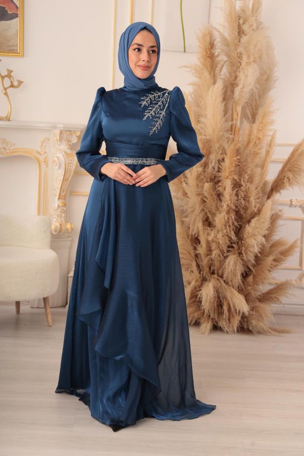 Picture of Tuana Life 18210 NAVY BLUE Women Evening Gown