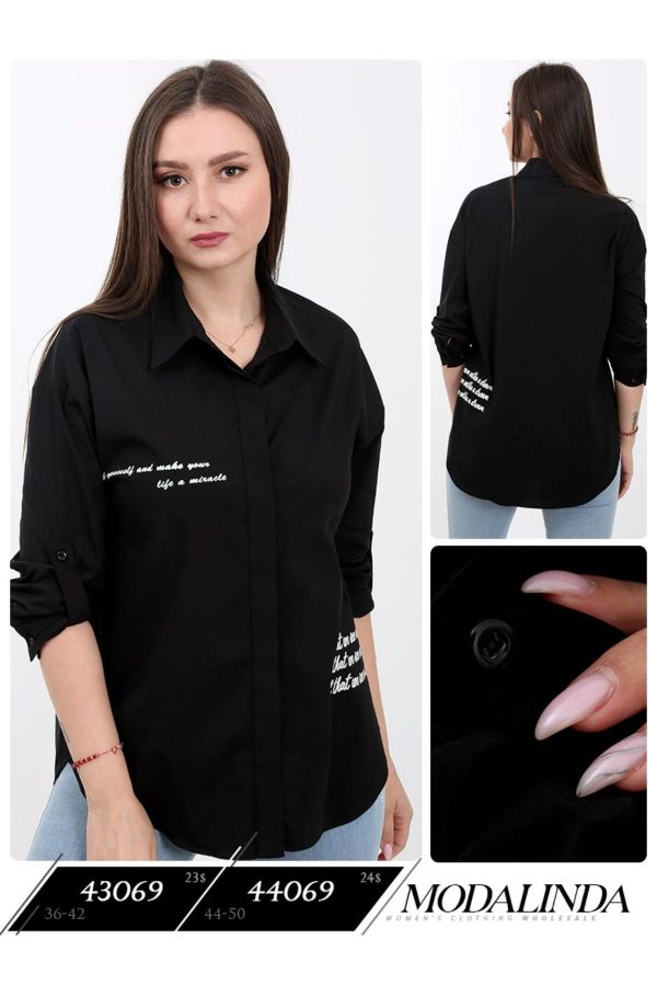 Picture of Modalinda 43069 BLACK Women Blouse