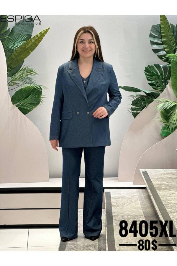 Picture of Espiga 8405xl NAVY BLUE Plus Size Women Suit