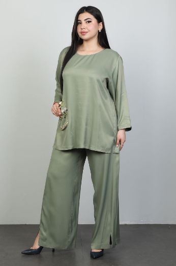 Picture of Dalida 47055xl KHAKI Plus Size Women Suit