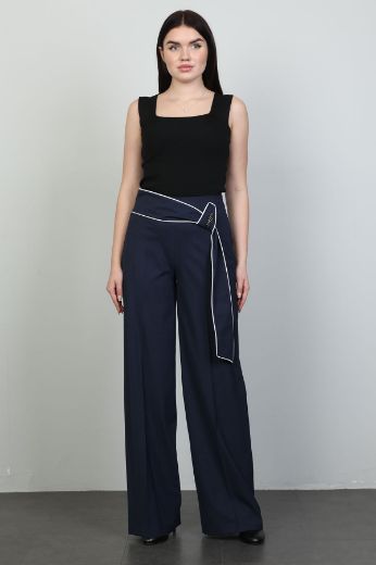 Picture of Vangeliza 24Y22052-1 NAVY BLUE Women's Trousers