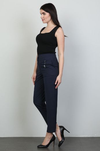 Picture of Vangeliza 24Y22069 NAVY BLUE Women's Trousers