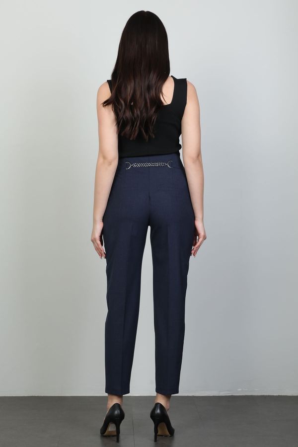 Picture of Vangeliza 24Y22069 NAVY BLUE Women's Trousers