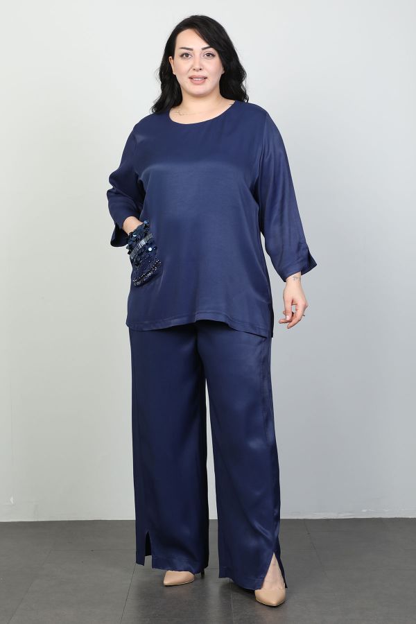 Picture of Dalida 47055xl NAVY BLUE Plus Size Women Suit