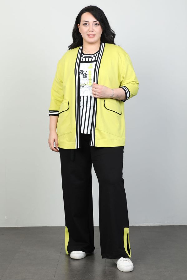 Picture of Dalida 47069xl YELLOW Plus Size Women Suit