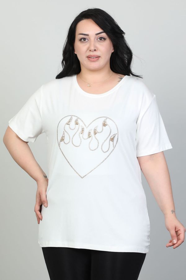 Picture of Red Export Women P063xl ECRU Plus Size Woman T-Shirt