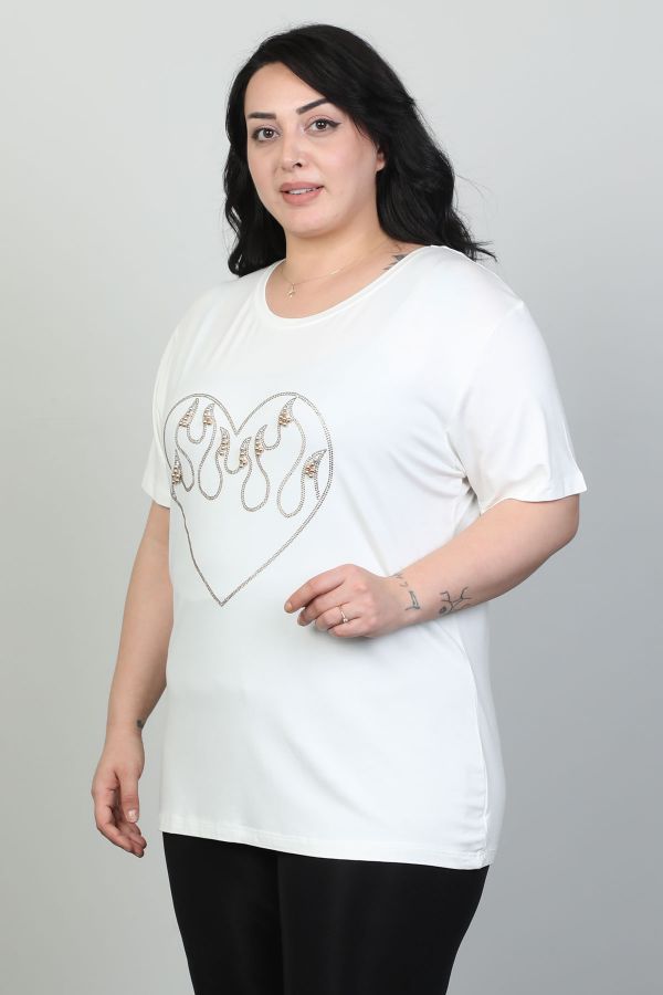 Picture of Red Export Women P063xl ECRU Plus Size Woman T-Shirt