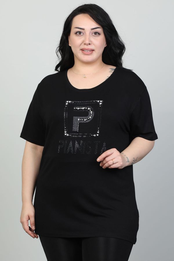 Picture of Red Export Women P080xl BLACK Plus Size Woman T-Shirt