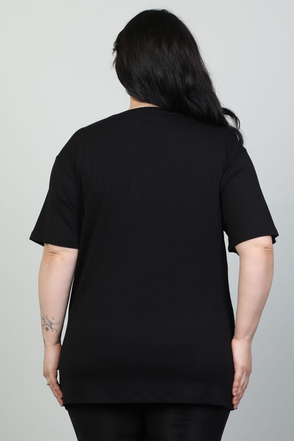 Picture of Red Export Women P080xl BLACK Plus Size Woman T-Shirt