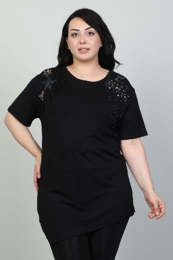 Picture of Red Export Women P070xl BLACK Plus Size Woman T-Shirt