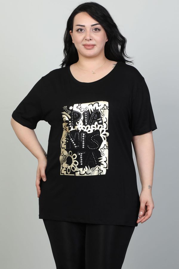 Picture of Red Export Women P064xl BLACK Plus Size Woman T-Shirt