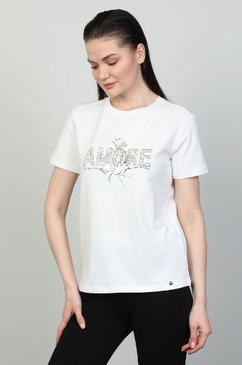 Of White 1241219 EKRU Kadın T-Shirt resmi