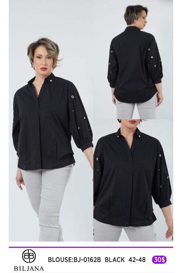 Изображение Biljana 0162xl ЧЕРНЫЙ Женская блузка большого размера