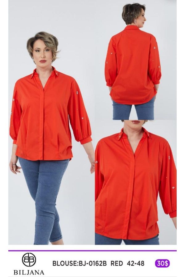 Picture of Biljana 0162xl RED Plus Size Women Blouse 