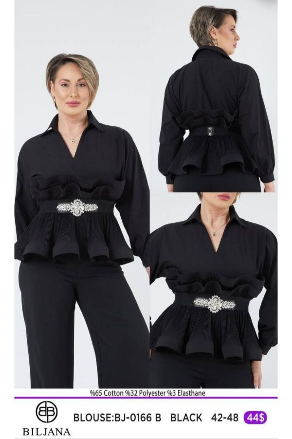 Изображение Biljana 0166xl ЧЕРНЫЙ Женская блузка большого размера