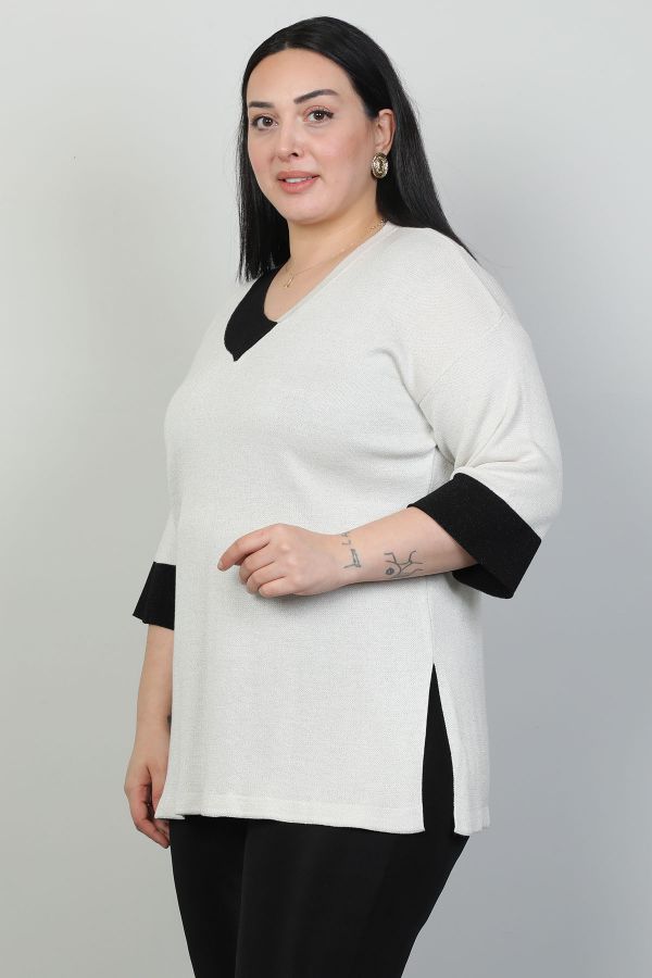 Picture of First Orme 3008xl ECRU Plus Size Women Blouse 