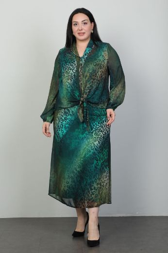 Picture of Roguee 24Y-1514xl DARK GREEN Plus Size Women Suit