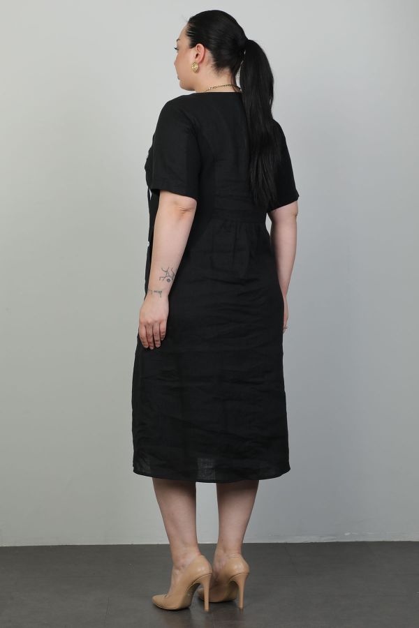 Picture of Arda Tex 40044xl BLACK Plus Size Women Dress 